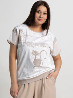 Блуза Алтея (белая/бежевый) Б15365-20М