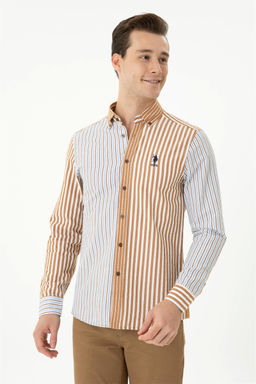 U. S. Polo Assn Мужская рубашка с длинным рукавом кокосового цвета - U.s. polo assn фото 3