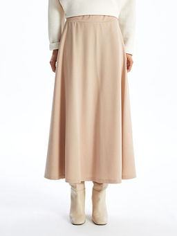 Beli Lastikli D?z A Kesim Kad?n Etek