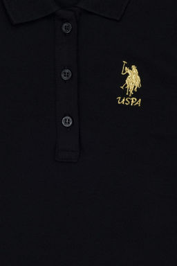 Черное трикотажное платье для девочки - U.s. polo assn фото 3