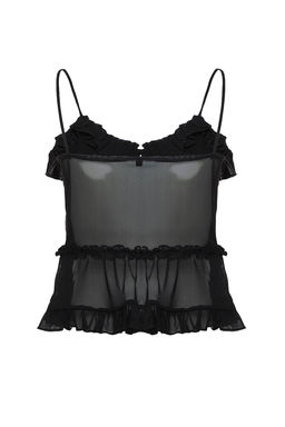 Siyah Regular/Normal Kal?p Tul Baglama Detayl? Ask?l? Esnek Orme Bluz TWOSS24BZ00078 - Trendyolmilla фото 8