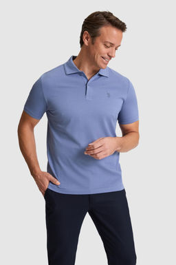 Erkek _ndigo Regular Fit Polo Yaka Basic Ti__rt