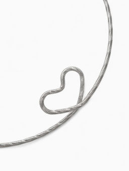 Набор 2 предмета: чокер, браслет Обруч сердце, цвет серебро