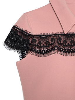 CONTE Платье-рубашка с фактурным кружевом LPL 1038 dusty rose-black - Conte elegant фото 4