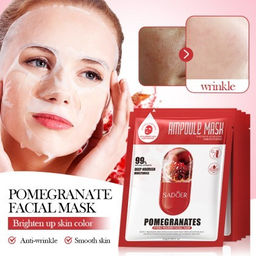 SADOER Восстанавливающая ампульная тканевая маска для лица с экстрактом граната  фото 2