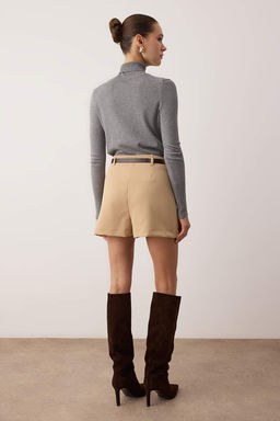 Kahverengi Kemerli Mini Sort Etek Sort & Bermuda TWOAW26SR00006 - Trendyolmilla фото 8