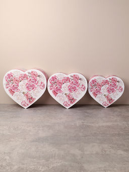 Коробка подарочная 3 штуки Сердце / 1156 /уп 24/16*18.3*7/18*20.3*8/20*22.3*9cm - ГалеонТрейд фото 3