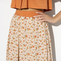 Костюм с юбкой, Светские манеры (fleur orange, 2 в 1) - Charutti фото 4