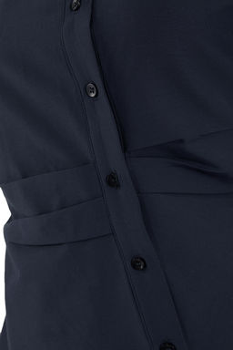 Lacivert Bele Oturan Asimetrik Fitted Gomlek TWOSS26GO00054 - Trendyolmilla фото 2