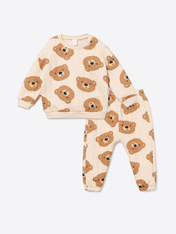 Bisiklet Yaka Erkek Bebek Sweatshirt ve E?ofman Alt 2li