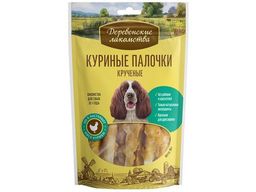 Деревенские лакомства д/с всех пород Куриные Палочки крученые 90г, 80