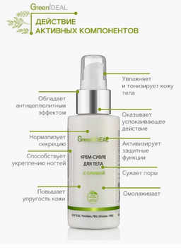 Крем-суфле для тела с оливой (натуральный) - Greenideal фото 4