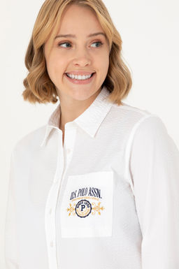 U. S. Polo Assn Женская белая рубашка с длинным рукавом - U.s. polo assn фото 16