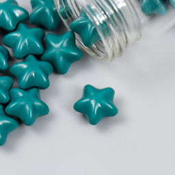 Сургуч в гранулах в баночке Звёздочки тёмно-зелёный матовый 16 гр 7х3х3 см - Арт узор фото 3