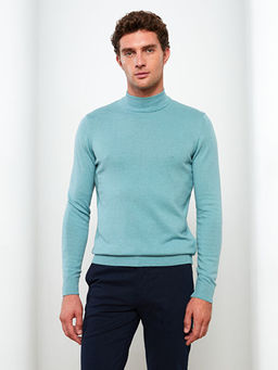 Yar?m Bal?k?? Yaka Uzun Kollu Erkek Triko Kazak