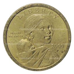 1 доллар 2000 года P США Сакагавея Парящий Орел