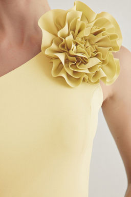 TRENDYOLMILLA Mint A-Kesim Gul Detayl? Dokuma S?k K?sa Elbise TPRSS25EL00126  фото 18