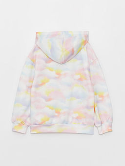 Bask?l? Uzun Kollu K?z ?ocuk Hoodie - Waikiki фото 2