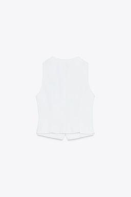 Z1975 DENIM WAISTCOAT WITH GOLD BUTTON - Zara фото 15