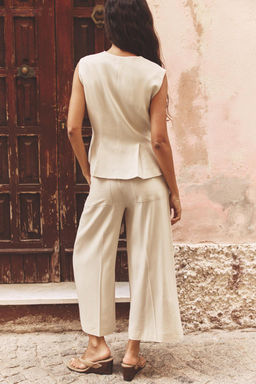 LINEN-BLEND CULOTTES - Zara фото 3