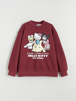 Hello Kitty Bask?l? K?z ?ocuk Kal?n Sweatshirt