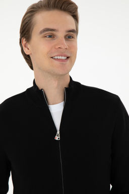 Мужской черный базовый трикотажный кардиган Неожиданная скидка в корзине - U.s. polo assn фото 2