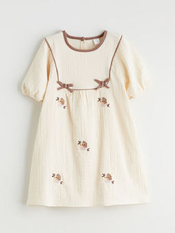 Fiyonk Desenli K?z ?ocuk Elbise