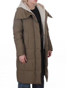 A610 DK. GREEN (KHAKI) Пальто зимнее женское со съемным жилетом (200 гр. био-пух)