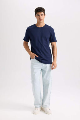 New Regular Fit Bisiklet Yaka Basic Duz K?sa Kollu Tisort - Defacto фото 5