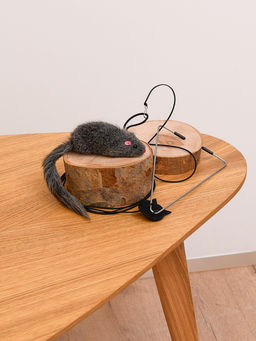 Игрушка для кошек, мышка на резинке с креплением на дверь PS297