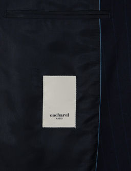 Lacivert Slim Fit _izgili K_rlang__ Yaka Tak_m Elbise - Cacharel фото 6