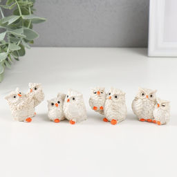 Цена за 2 шт. Фигурка полистоун «Сова и совёнок», 2.7×4.3×3.8 см, МИКС