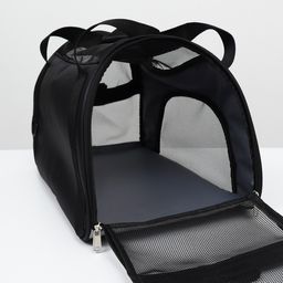 Сумка-переноска сетчатая, 48 х 26 х 31 см, черная - Пижон фото 5