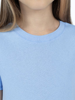 Сорочка для девочки голубая/кошка 818 (152, 80)