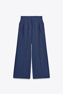 STITCHED WIDE-LEG TROUSERS - Zara фото 9