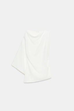 BLUSA T?NICA ASIM?TRICA PERLAS / Blanco roto - Zara фото 5