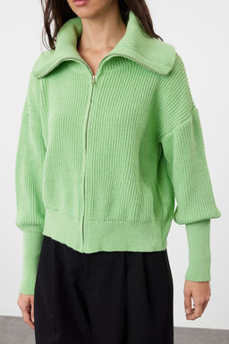 Mint Genis Kal?p Devrik Yaka Fermuarl? Triko H?rka TWOAW24HI00072