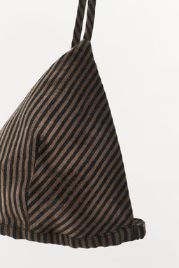 STRIPED TRIANGLE LINEN BLEND BRA - Zara фото 5