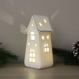 Цена за 1 шт. Фигурка Домик с подсветкой 15 см новогодний / YZ5549 /уп 48/96/LED - ГалеонТрейд фото 3