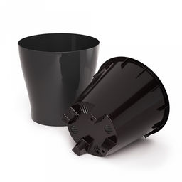 Горшок для цветов пластмассовый "Лея" 3,6л, д19см, h18,5см, со вставкой, с автополивом, графитовый (Россия)