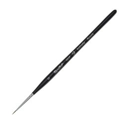 Кисть Roubloff Колонок серия 101F № 0 ручка короткая фигурная черная матовая/ белая обойма