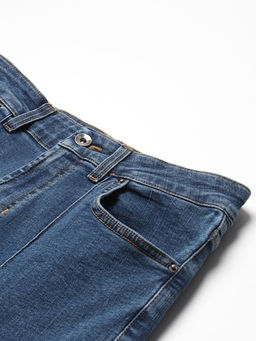 Джинсы женские клёш со стрелкой MINAKU: Jeans Collection, размер 42, синие
