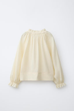 CAMISA VOLANTE CON RAMIO / Mantequilla - Zara фото 3