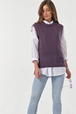 Жилет вязаный прямой с разрезам по бокам - Fly фото 7