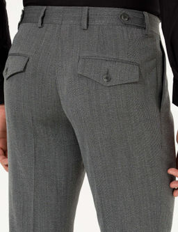 Серые зауженные брюки из ткани - Cacharel фото 7