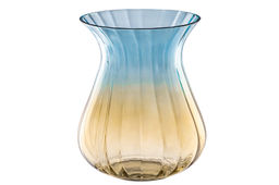 Ваза 20*20*23,5 см, бежево-голубая, стекло - Elan gallery фото 4
