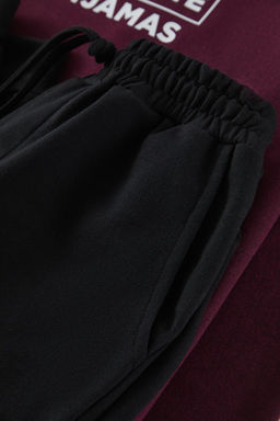 TRENDYOL MAN Bordo Regular Fit Bask?l? Pijama Tak?m? TMNAW22PT0759 - Trendyolmilla фото 2