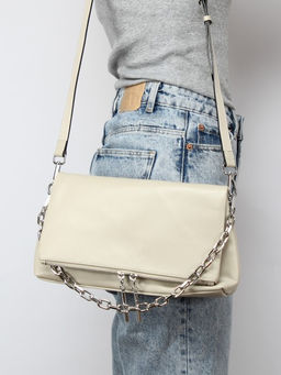 Сумка женская натуральная кожа GU 2033-0019, 1отд+карм/перег, плечевой ремень, бежевый SALE 259852 - Adelia фото 5