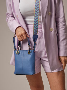 Сумка кожаная кросс-боди Deboro 30347 сиреневый закат