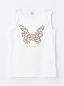 Bisiklet Yaka Bask?l? K?z ?ocuk Atlet